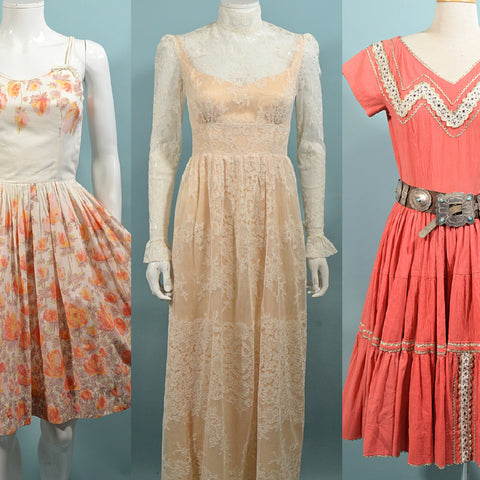 Vintage dresses 1900's - 1980s including Boho to Retro 
