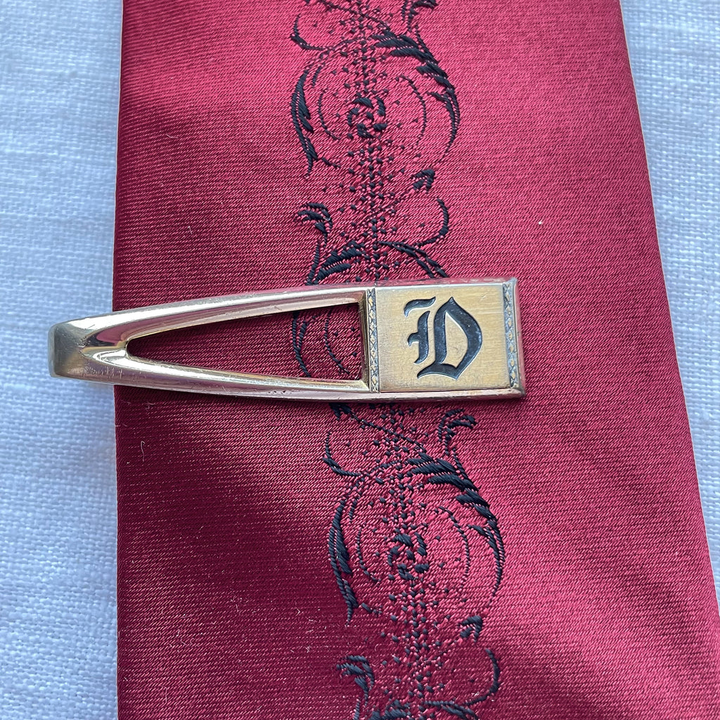 1950's Vintage Fleur De Lis Cufflinks + Tie Bar Clip French