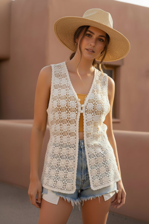 vintage crochet tunic top