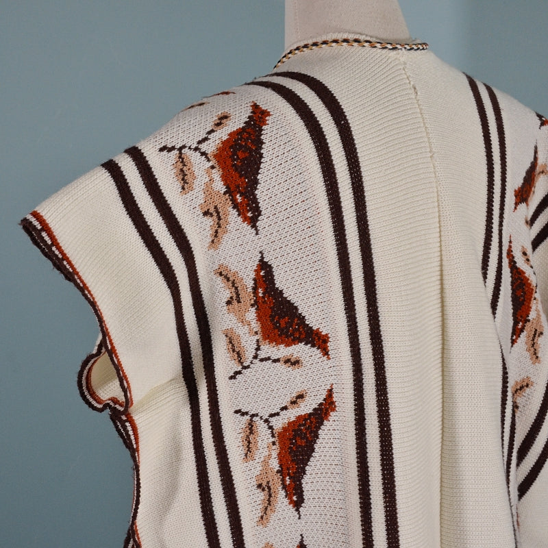 vintage poncho with birds