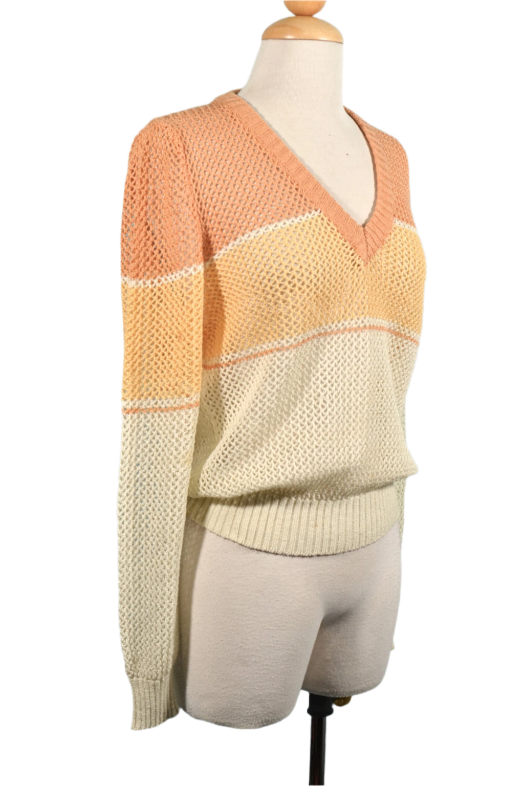 70s sweater open weave side view