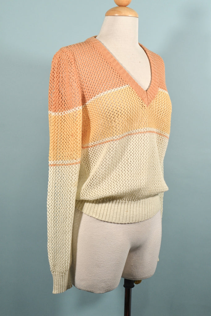 70s sweater open weave side view